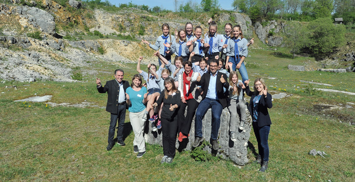 Alle Akteure der NaturErlebnisWoche im Steinbruch Lauster